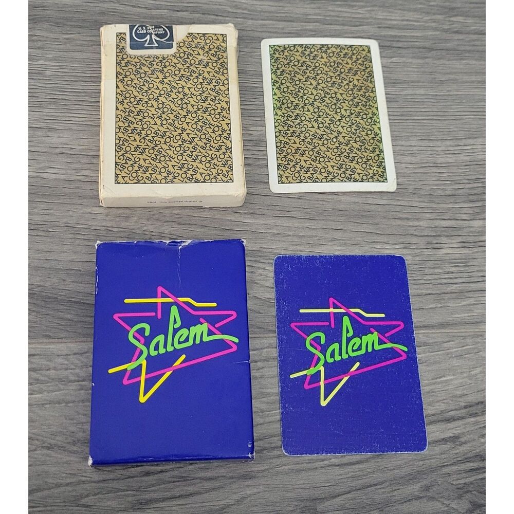 Vintage Set of 2 Collectible Playing Cards Virginia Slims Salem Advertising
